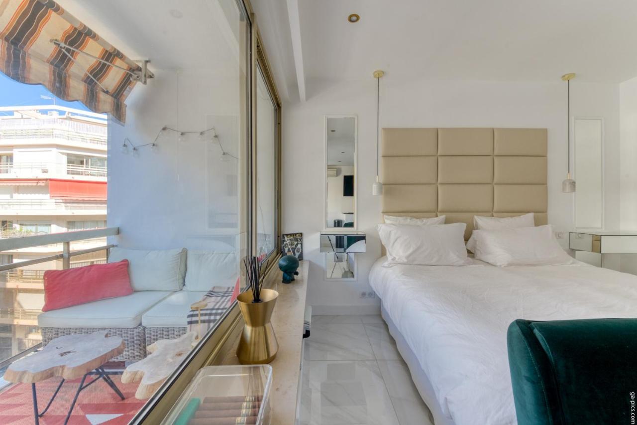 Luxury Maubourg - Vue Mer - Croisette 50M Plage - Clim - Terrasse Cannes Bagian luar foto